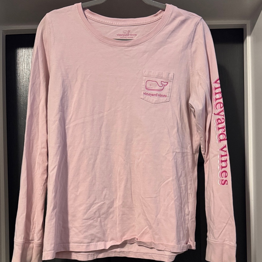 Vineyard Vines Light Pink Logo Long Sleeve Tee